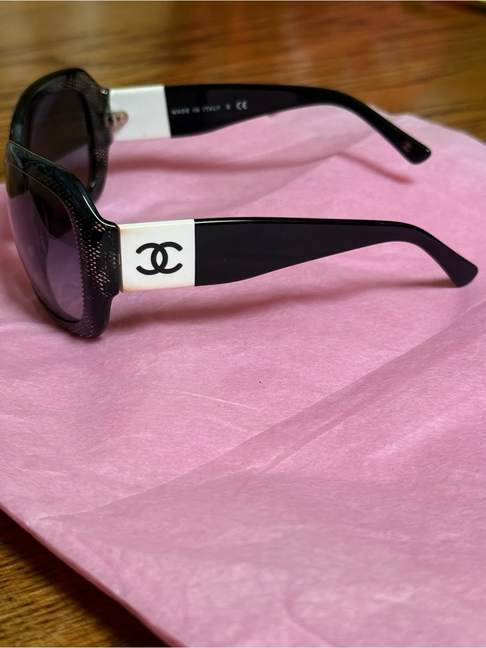 vintage Chanel Acetate CC Lace Effect Sunglasses (Model 5146).
